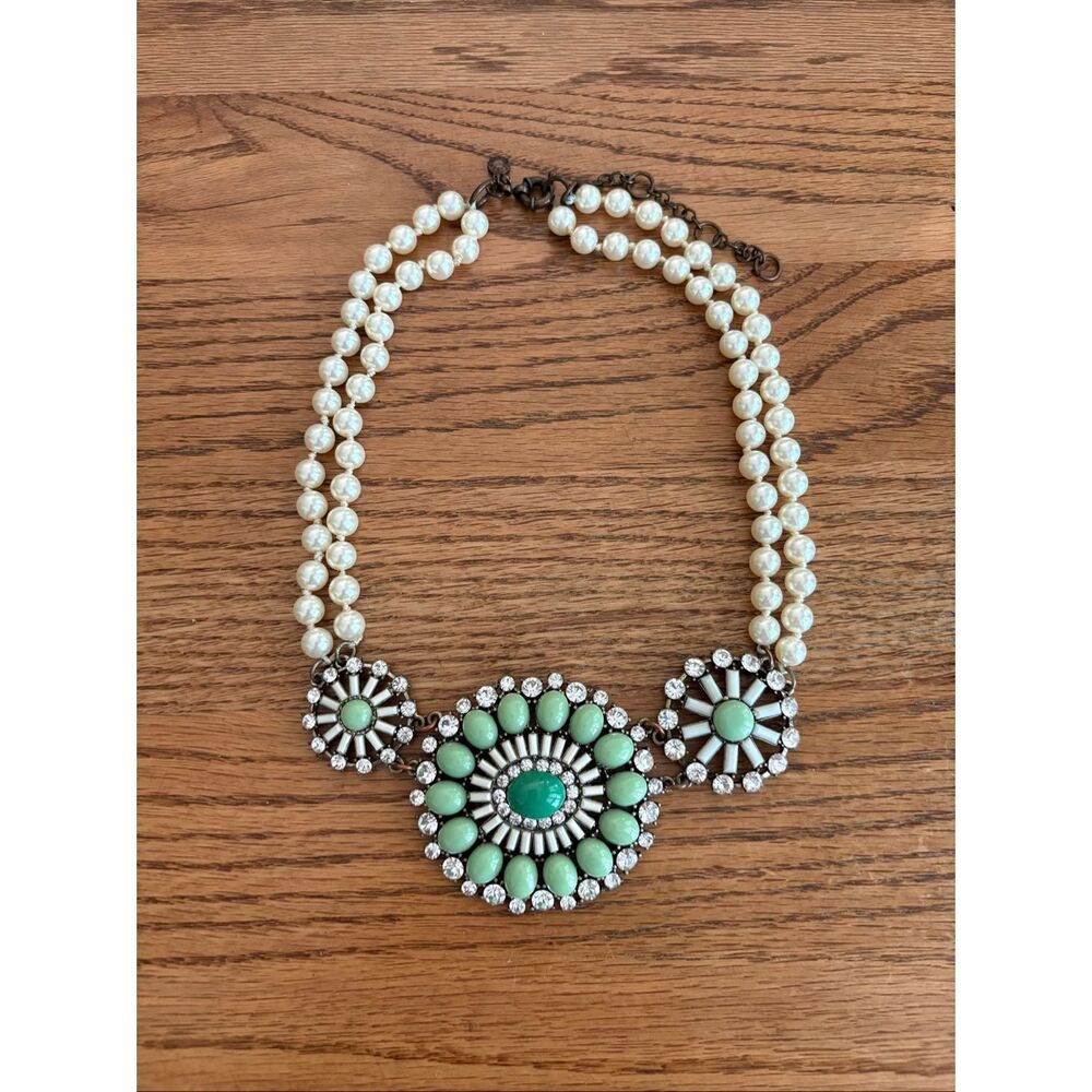 J.Crew | Ornate Faux Pearl Layer Necklace | 19” Adjustable